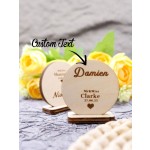 Custom Round Wood Wedding Name Sign